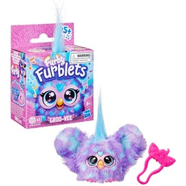 Furby Furblets Groo-Vee Mini Friend, 45+ Sounds & Music, Speaks Only Furbish, Electronic Plush Toys for 6 Year Olds & Up, Purple