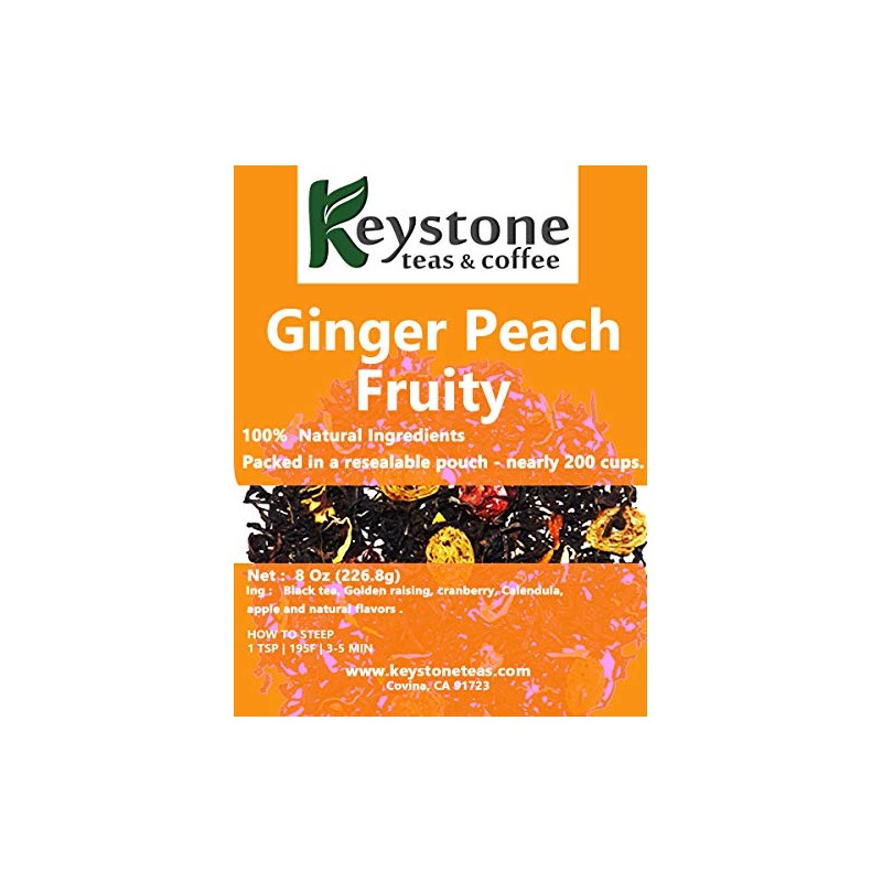 Keystoneteas Bulk Tea (Ginger Peach Fruity, 8 Oz)