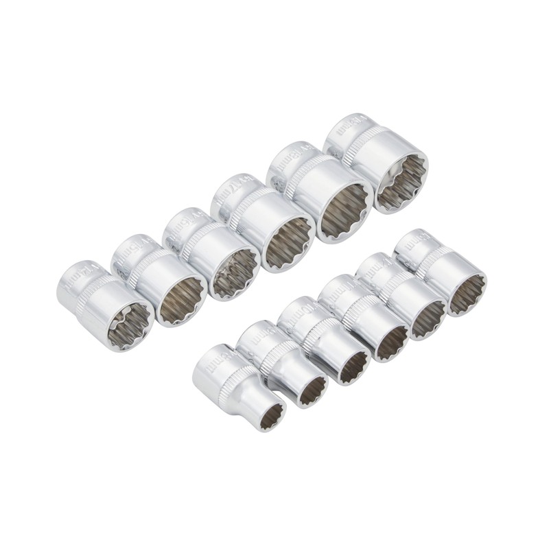 Blue Spot Tools 01566 12PCE 3/8 Shallow Metric Sockets (8-19MM)