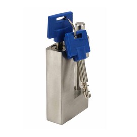 Mytee Products (2 Pack) 3-1/8" D-Shaped Heavy Duty Padlock w/Key for Shipping Containers - Stainless Steel 304 Shipping Container Lock for Garage Door, Storage Unit, Fence, Shed, Warehouse (3 Keys)