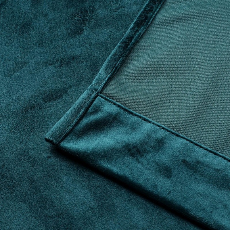 texpot Velvet Curtain 140 x 245 cm Petrol Blue with