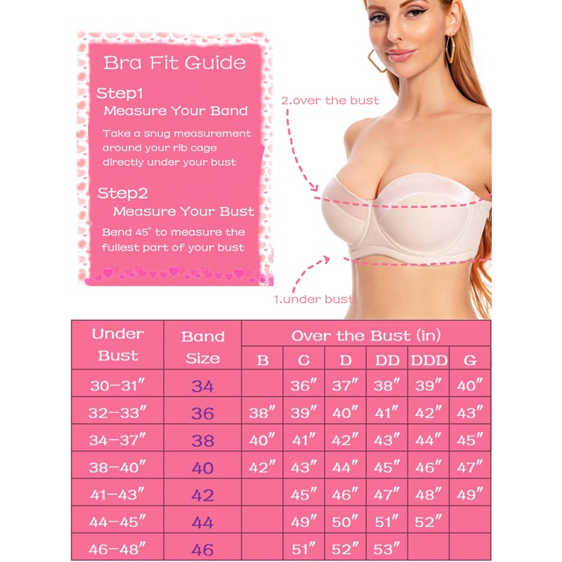 Dvpol Strapless Bra 34C Beige Pink