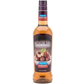 Upouria Sugar Free Hazelnut Coffee Syrup Flavoring, 100% Vegan, Gluten-Free, Kosher, 750 mL Bottle (Pack of 2) with 1 Coffee Syrup Pump