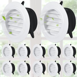 VIHOSE 12 Pcs Soffit Vents 3 Inch Soffit ABS Exterior Round Exhaust Vent with Built in Fly Screen Mesh for Home Bathroom Office Kitchen, White