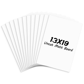 Frametory, Pack of 12 13x19 Uncut Matt Boards, White Backing Mat Boards for Frames, Pictures, Prints, Crafts