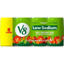 DISTRIBUTED BY CAMPBELL SOUP COMPANY V8 Low Sodium Original 100% Vegetable Juice, 5.5 Fl Oz Can (8 Pack)