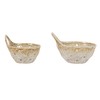 Creative Co-Op Stoneware Colanders with Handles, Set of 2