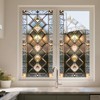 IVN Stained Glass Window Film 17.7x39.3 inch Brown Diamond Pattern