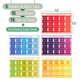Mr. Pen- Bible Tabs, 75 Tabs, Rainbow Theme, Laminated Bible Tabs for Women and Men, Bible Tabs for Study Bible, Bible Index Tabs, Bible Book Tabs, Bible Labels Tabs, Mr Pen Bible Tabs