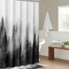 ORTIGIA Black and White Misty Forest Shower Curtain for Bathroom,