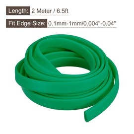 uxcell U Channel Edge Trim, 6.5ft Length Rubber Guard Seal Strip Edge Protector Fit for 0.1-1mm Edge, (11/64" W x 15/32" H) Green
