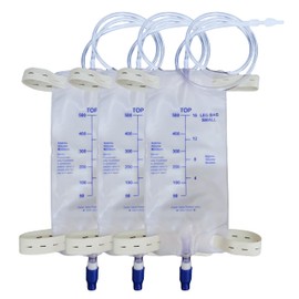Filigan Urine Drainage Bags, 500ml Clear Nephrostomy Bag with 80cm(31.5") Silicone Tube, Twist Drain Valve, Pack of 3