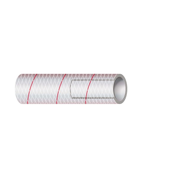 Sierra International All Clear PVC Tubing Polyester Reinforced (Red-Tracer) 5/8" x 50' 16-162-0586 All Clear PVC Tubing Polyester Reinforced (Red-Tracer) 5/8" x 50',