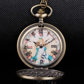 Tiong Pocket Watch Little Pattern Quartz Cartoon Hollow Necklace Graduate Birthdays Christmas Best Gifts