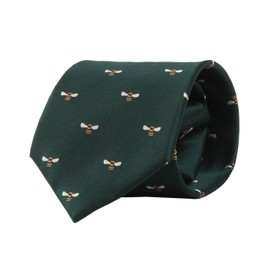 The Shirt Studio Green Bee Motif Automatic Tie