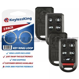 KeylessKing* 2 Remote Key Fob Shell Case for 2005 2006 2007 2008 2009 2010 Honda Odyssey 6b