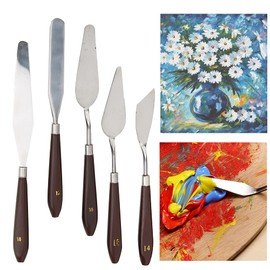 18 Cuchillos de Pintura, Espátula de Acero Inoxidable, Espátula, Accesorios de Pintura Al óleo, Decoración de Pasteles para Varios Tipos de Pintura, Mezcla de Colores, Manchas