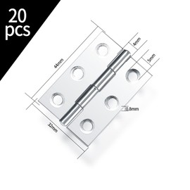 Pack of 20 Stainless Steel Door Hinges with Mounting Holes, Connector Piano Band Hinges Foldable for Cabinet Door Furniture