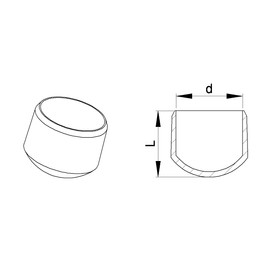ajile - 4 Stücke - Stuhlbeinkappe Möbelschutz Bodenschutz aus Gummi - D: 22 mm - Weiss - EVR022-M - Stuhlbeinschoner Stuhlkappe