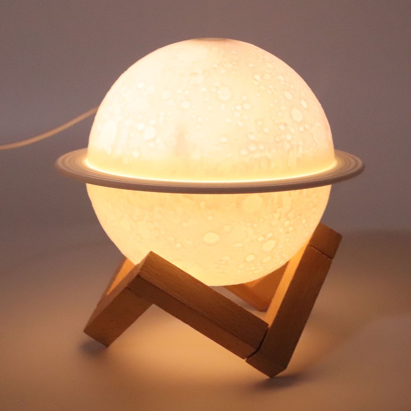 Mini Planet Humidifier LED Moon Lamp Diffuser Rechargeable Planetary USB