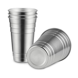 MEWAY Premium Stainless Steel Cups 24 oz Pint Cup Tumbler (4 Pack) - Premium Metal Cups - Stackable Durable Cup，Chilling Beer Glasses, for Travel, Outdoor, Camping