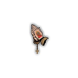 Virgin Mary Virgen De Guadalupe Praying Hands Decal Sticker Religious Bumper Window (6" Inches Tall)