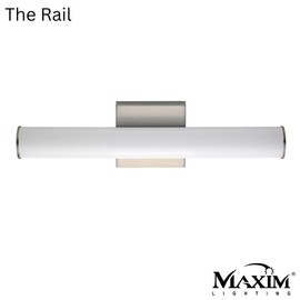Maxim 52100SN I Rail Collection Compliant Energy Star 18 Inch One-Light LED Bathroom Vanity I Satin Nickel Finish I Aluminum and Acrylic Housing I Traditional Style Fixture I