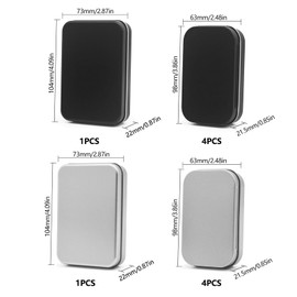 JINTANG 10 pieces metal box tinplate, metal box with lid, hinge box 8 pieces + half open box 2 pieces, for home storage of small items and small items etc. (silver + black)