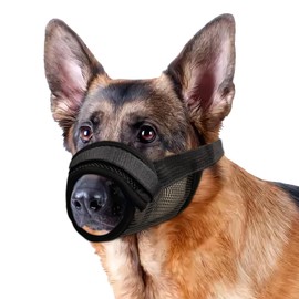 Viiotu Dog Muzzle, Anti Barking Device for Small, Medium, Large Dogs, Adjustable Soft Breathable Mesh Muzzle, Prevents Biting,Barking,Chewing (Black, XXL)