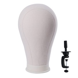 22" Cork Canvas Block Head Training Head Wig Display Styling Head Mannequin Head Model Head with Free Clamp