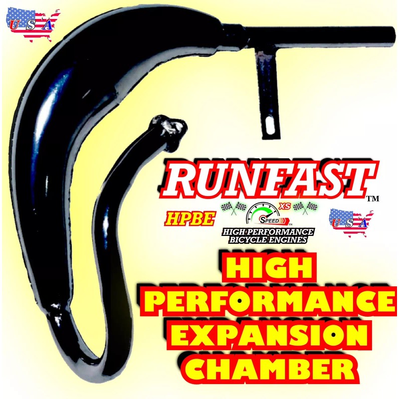 Runfast MONSTER PERFORMANCE pipe exhaust for 49cc 80cc motorized bike