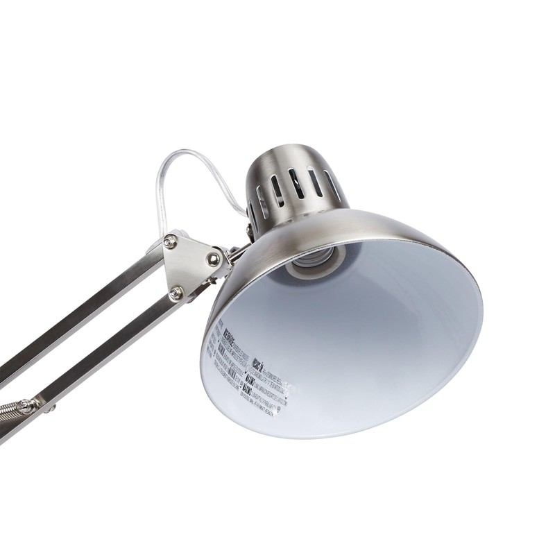 Litex Industries: Adjustable Executive Task Table Lamp in Brushed Steel