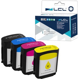 LCL Professional Version Compatible Ink Cartridge 10 82 C4844A C4911A C4912A C4913A Replacement for HP Designjet 100 100plus 500 500ps (4 Pieces Black Cyan Magenta Yellow)