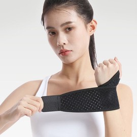 Wrist Support for All Ages, Breathable Air Holes, Wrist Fixation, Comfortable to Wear Black 2ea