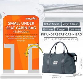 Ryanair Travel Bag Women's Sports Bag Hand Luggage Bag Weekender Bag Swimming Bag Waterproof Travel Duffle Bag Training Bag Fitness Bag Women for Travel Gym, B7-Slate Grey