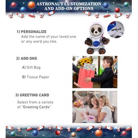 DolliBu Panda Bear Astronaut Plush Toy - Wild Life Astronaut Stuffed Animal with Space Helmet and NASA Astronaut Suit, Spaceman Doll Decor for Girls and Boys with Personalization - 10 Inch