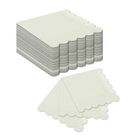 qiqee Apricot Grey Cocktail Dinner Napkins 5x5inch Disposable Beverage,Wedding, Birthday Party Dessert Wave Paper Napkins(120 Count)