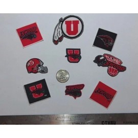 (9) Pre-Cut Utah Utes College Iron Fabric Appliques