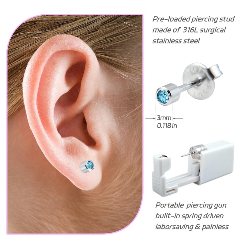 BeiLaiSun 2 Pack Disposable Ear Piercer Safe Piercing Ear at