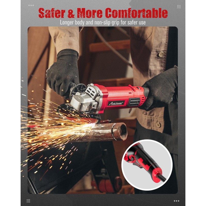 AVID POWER Angle Grinder 4-1/2 Inch 8.0 Amp 1000W Electric