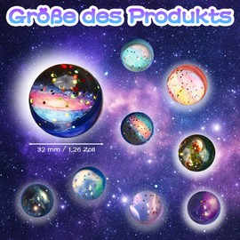 32 mm Bouncy Balls for Children, Pack of 25 Bouncy Balls for Children, Theme Space Bouncy Balls, Colourful Bouncy Balls, Jumping Ball, Gift for Children, School Enrollment