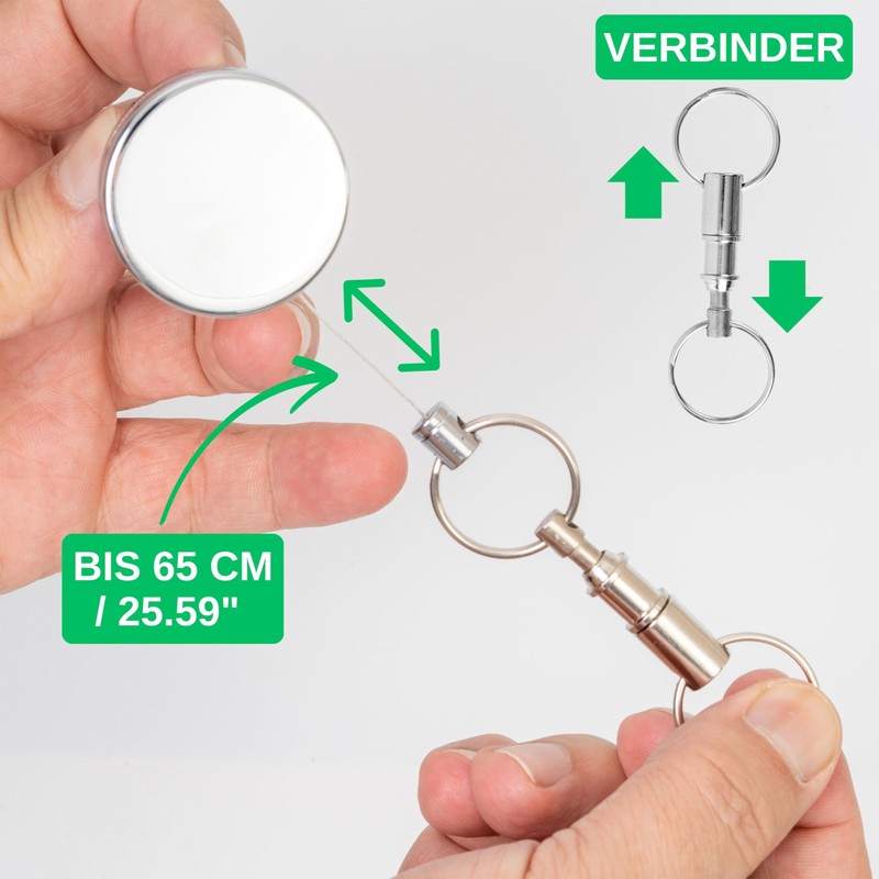 JOJO 2 Sets Silver Tone Lanyard with 65cm Steel Cable