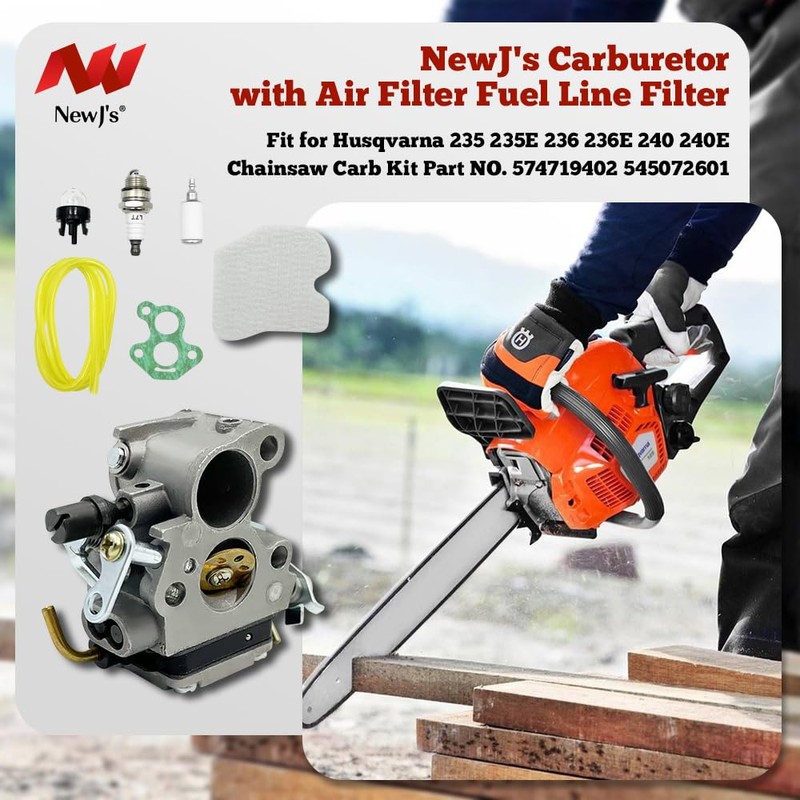 NewJ's Carburetor with Air Filter Fuel Line Filter Fit for