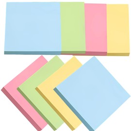 800 Sheets Sticky Notes, Pastel Post It Notes 3x3 in - Reinforce Adhesion, School & Office Supplies, Versatile Stickies for Home & School (4 Colors)