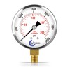 CARBO Instruments 2-1/2" Pressure Gauge, Chrome Plated Steel Case, Dry,