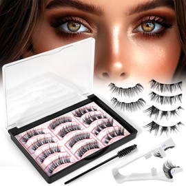 PQETBV Magnetische Wimpern 3 Paare, Wiederverwendbare Natürliche Look Wimpern Set Kein Kleber Erforderlich Einfach Zu Tragen Und Zu Entfernen Für Tägliches Make-up Oder Dating, Hochzeit, Party