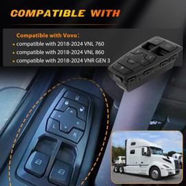 24201770 Window Control Switch Mirror & Heated Mirror Control 18 Pin Compatible with Compatible with 2018-2024 Volvo VNL GEN3 760 860 VNR GEN3, Replaces OE 24121822 24533444 23024869