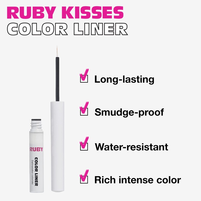 Ruby Kisses Color Liquid Eyeliner Water Resistant Long Lasting Eyeliner