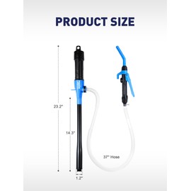 SMART JERRY - Battery Powered Fuel Transfer Pump | Portable Electric Siphon Pump for Gas, Fuel, Diesel, Water, Transmission | 2.8 GPM Battery Hand Pump with Flow Control Nozzle