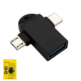 2 in 1 OTG Adapter USB C and Micro USB to USB – OTG Converter for Android Smartphones, Flash Drive, Keyboard, Mouse, Tablet Connector 5Gbps Data Transfer